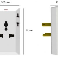 DigiLife Travel Adapter - Dimensions